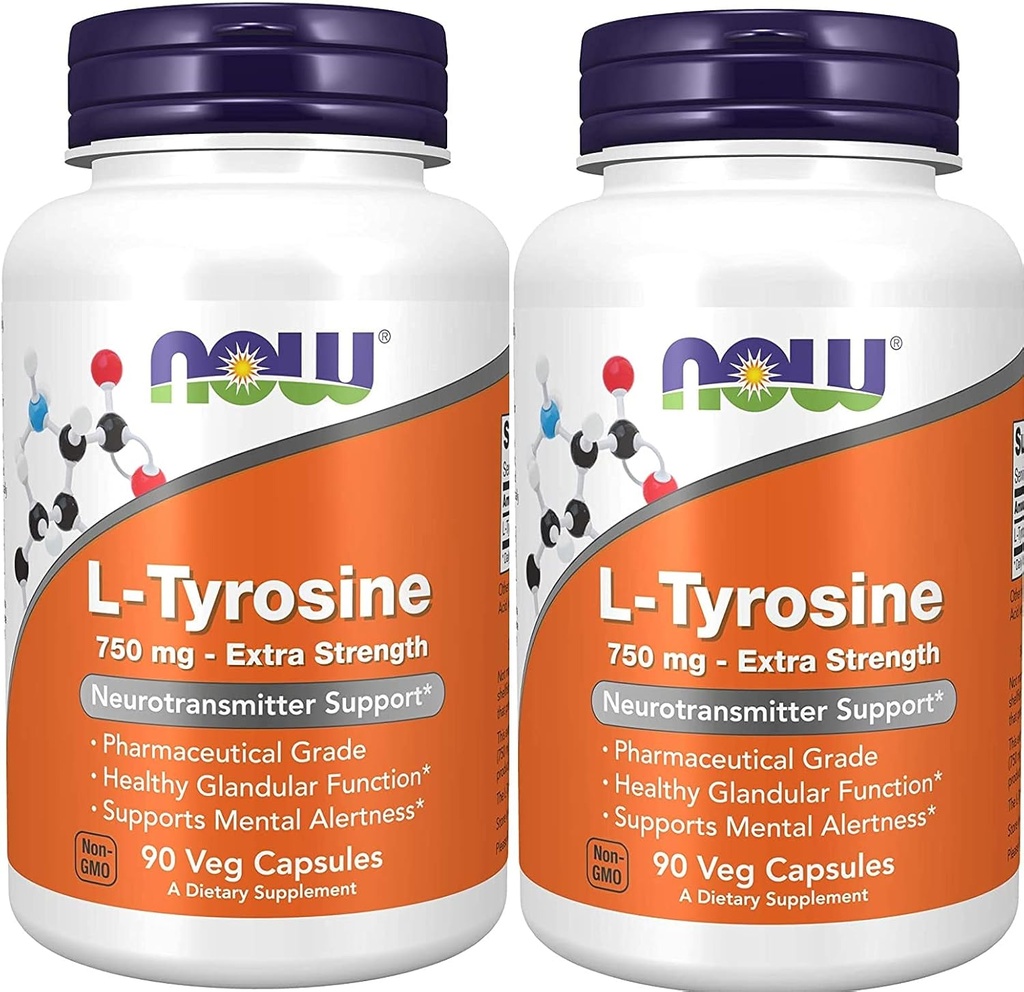 现在食品:L-Tyrosine神经递质支持750毫克,90个Caps(2包)