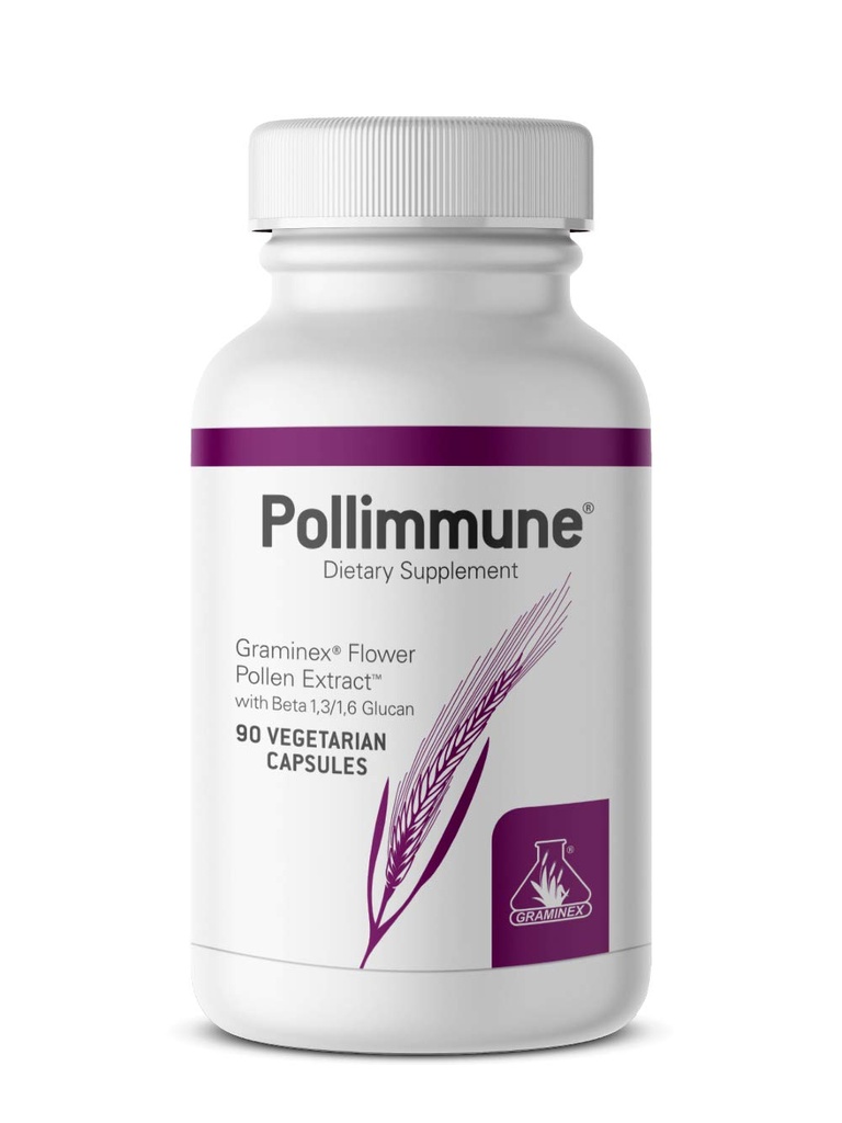 Graminex Polimmune 500 mg Beta 1,3/1,6 Glucan(巴克尔的Yeast)和Flower Pollen 提取抗氧化剂配方,天然免疫系统支持补充与能源促进剂 - 90 蔬菜卡普苏尔