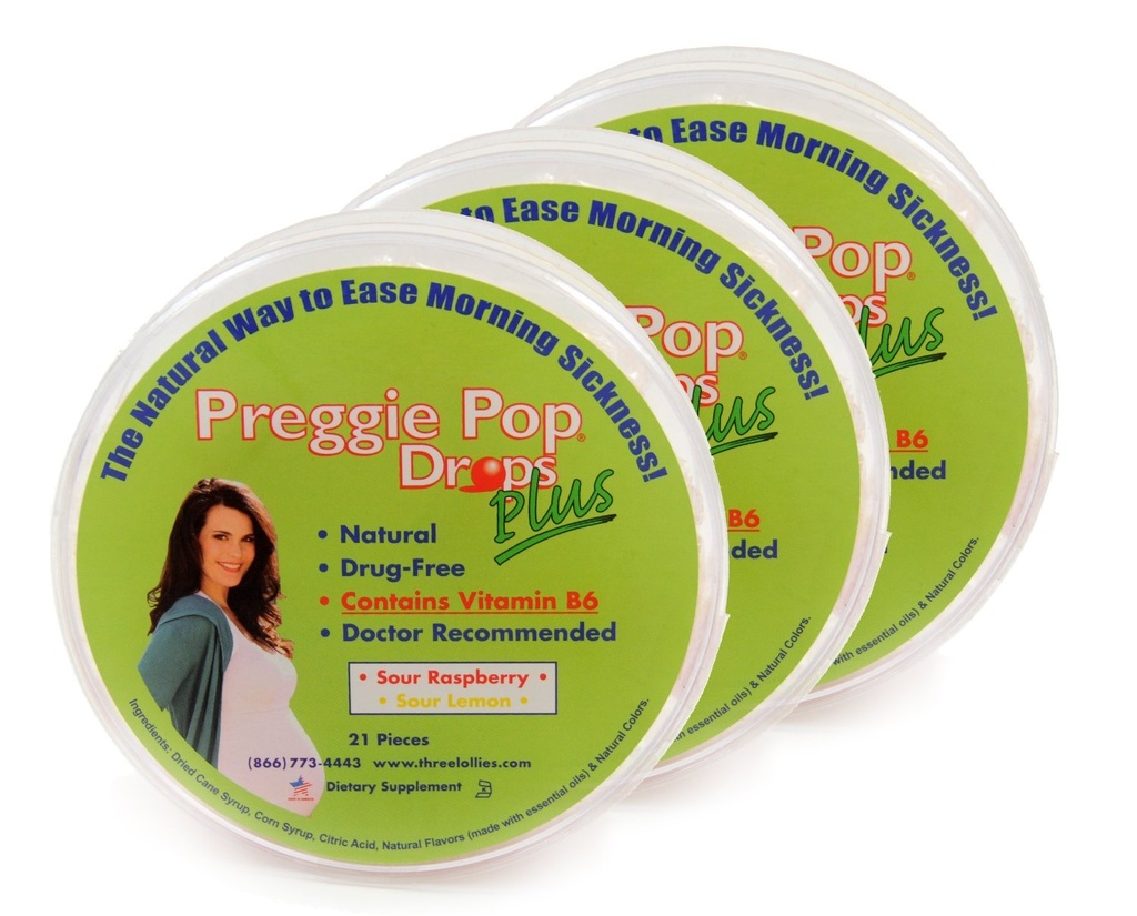 3个 Lollies Preggie Pop Drops Plus 加上 B6 卡普勒斯 酸浆/莱蒙 3个伯爵