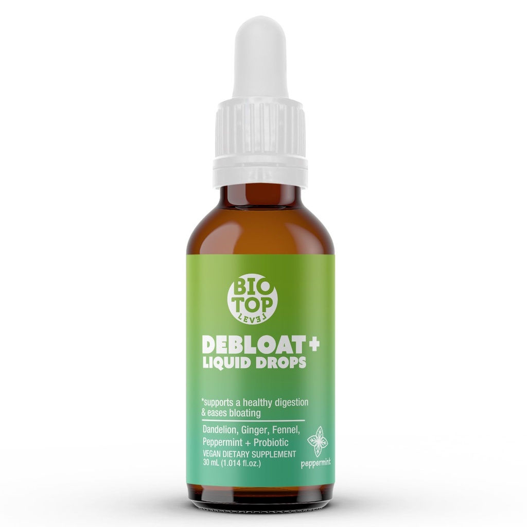 Debloat Organization Liquid Drops for Natural Gas & Bloating Relief, 支持以丹德利翁,姜,芬内尔,辣椒薄荷,无糖1.0 Fl Oz.