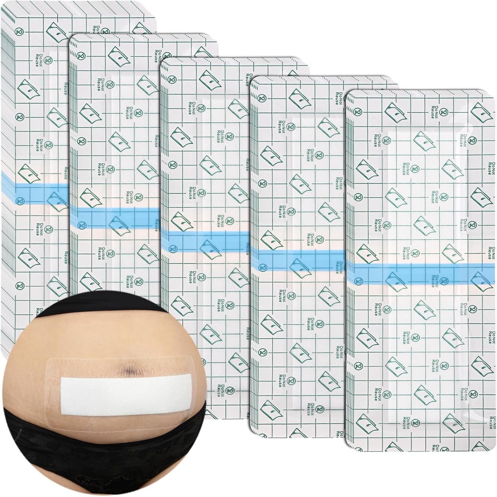 C科 防水腹膜切除带 后切除术 Tummy Tuck Shower 保护者 刀疤盖 保护帕皮奇岛 戴磁带 大型伤者护理用品 4x10 包14