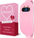Portable Heating Pad for Propertions Cramps:有6个热级和6个弥撒模式的无冕月膜加热帕,3s快速加热妇女和女童礼物(Pink)