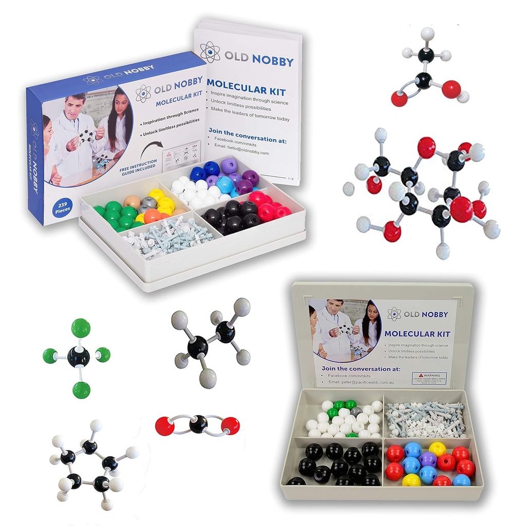 有机化学模型 Kit(239 Piect Kit和115 Piect Kit) - 分子模型学生或教师包,带有原子,债券和教学指南