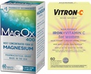 Vitron-C高潜力铁补编,免疫支持60ct和Mag-Ox 400镁矿物补编60ctt