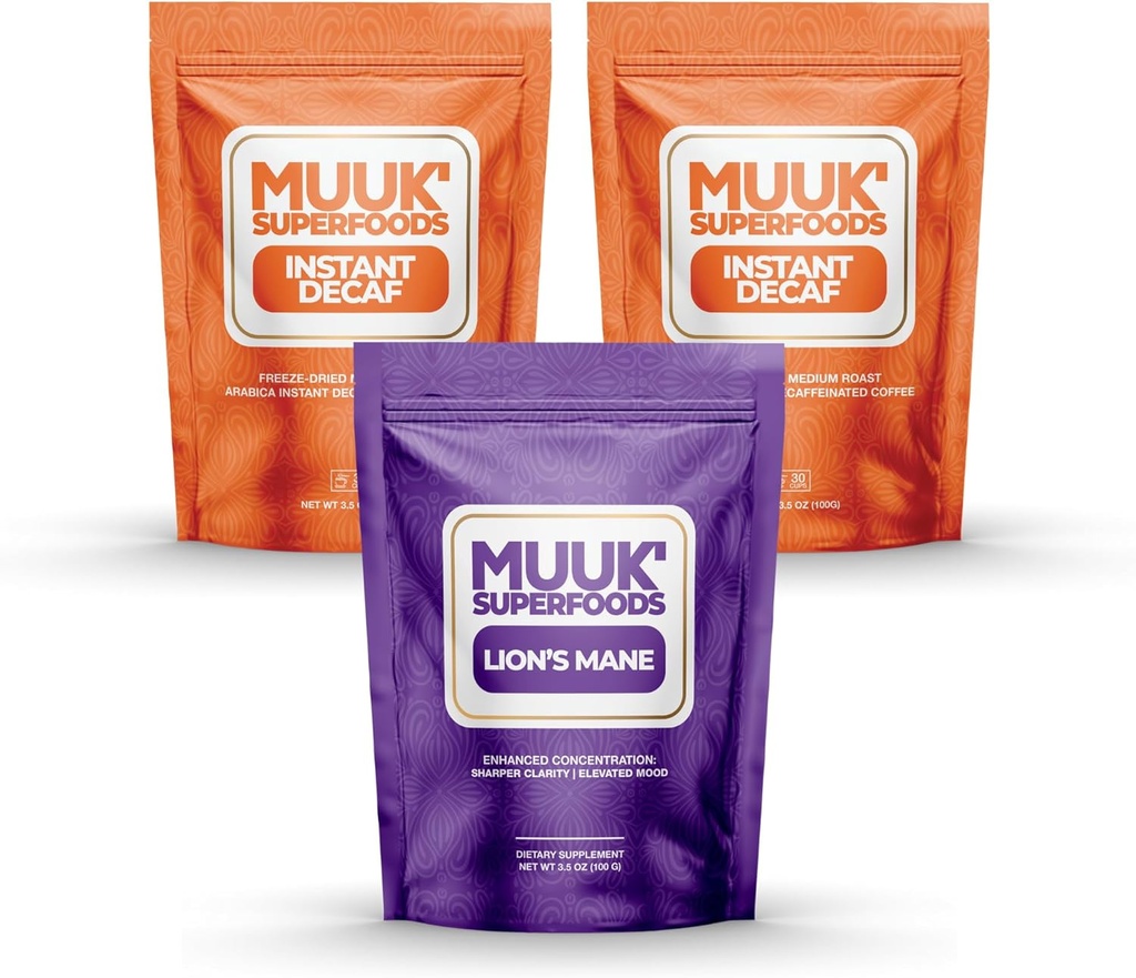 (原始内容存档于2019-03-26) (英语). MUUK'SUPERFOODS QQ Decaf Mushroom Coffee Bundle 60 services of Lion's Mane Mushroom Powder Plus 60 cups of DDeceffined Instant Coffee.