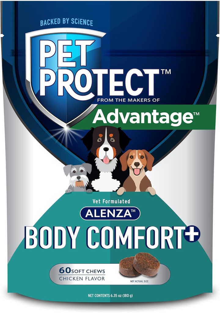 宠物保护全体舒适+ 补充狗, Vet-Formulated Alenza, 支持正常的炎症反应, 鸡肉味的软菜( 60 个计数)