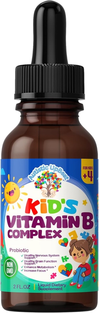 自闭症 UpBeat:Kid的维生素B 复合体 | Kid-friendly Drops | Unlfavored | B1, B2, B3, B6, B7, B9 & Methy B12 → Brain 函数,焦点,代谢 | Kids B 复合液滴补充