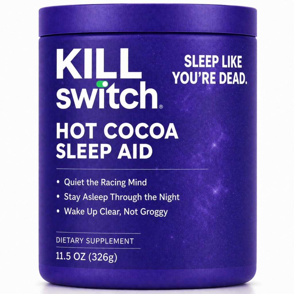 Killswitch 成人睡眠援助 — Fall Asleep Fast & Wake 刷新,无糖热巧克力补充剂 — Magnesium, Tart Cherry, L-Thenine & More for Restful Sleep, 30 services, Made in USA