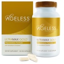 AGELESSTTM: UltraMAX GoldTM Capsules,HGH 妇女抗衰老补充剂,慢细胞衰老,支持免疫健康,更滑的皮肤色调和复原睡眠,体重管理,90个Capsules