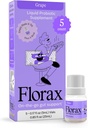 Florax - 液态抗生素 - On-go Gut 支持妇女、男子和儿童 - Vegan, Gluten Free, Lactose Free, Soy Free and Presentive Free - Grape Flavor - 5 Vials