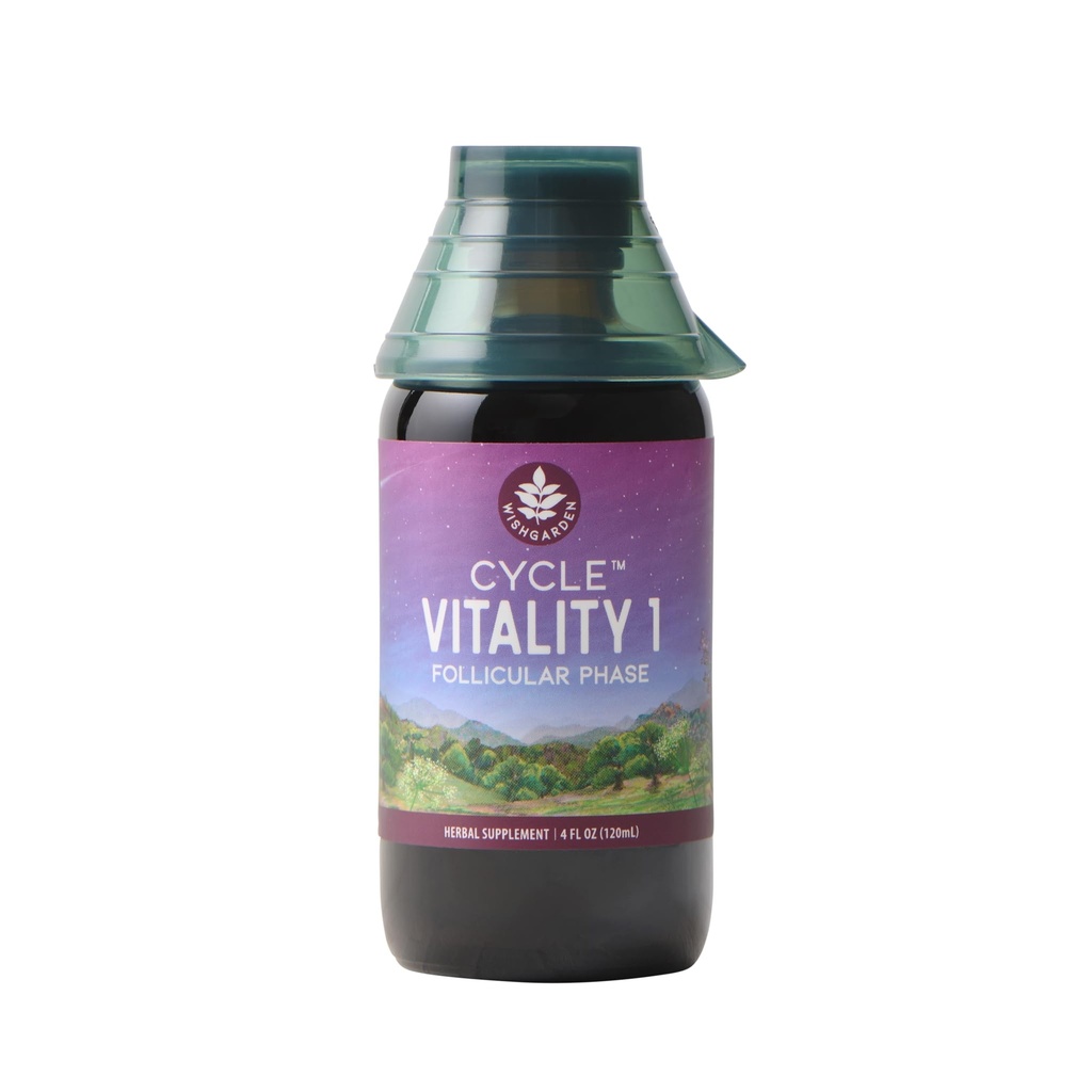 WishGarden Herbs Cycle Virtuality I Follicular Phase - 植物草药补充 w/Vitex & Black Cohosh, 支持最佳雌激素水平并鼓励健康月经循环和活体功能, 4oz