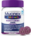 Mucinex儿童威猛的厨师夜店儿童咳嗽药,易用Dexromethorphan进行剂量咳嗽抑制剂,儿童为咳嗽而旅行药,混合Berry Flavor,16种可食用药的厨师餐具