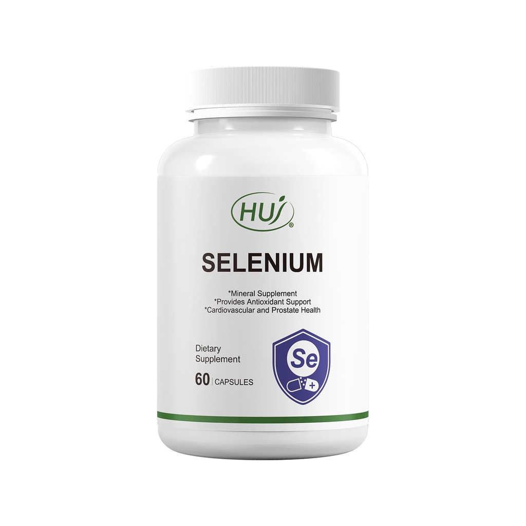 HUJ 硒辅料,60 Capsules,抗氧化剂支持,矿物辅料