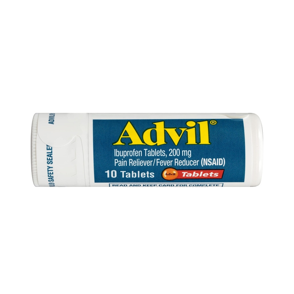 Advil Pain Reliver and Fever Reliefer, 治疗头痛、背痛、月经疼痛和联合疼痛的止痛药,200毫克