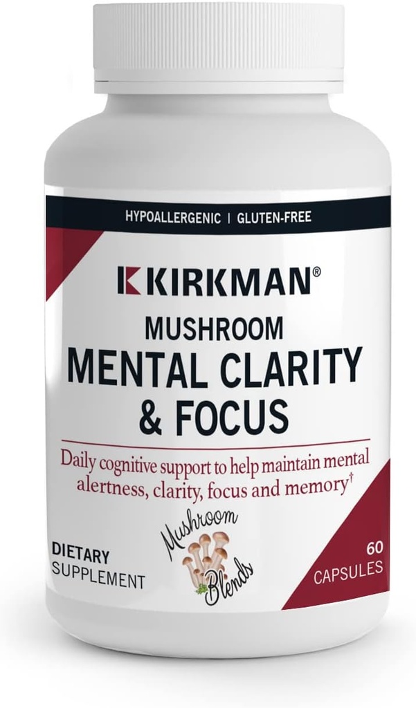 Kirkman - 蘑菇 精神清晰和焦点 - 60 Capsules - 日常认知支持 - 假致性