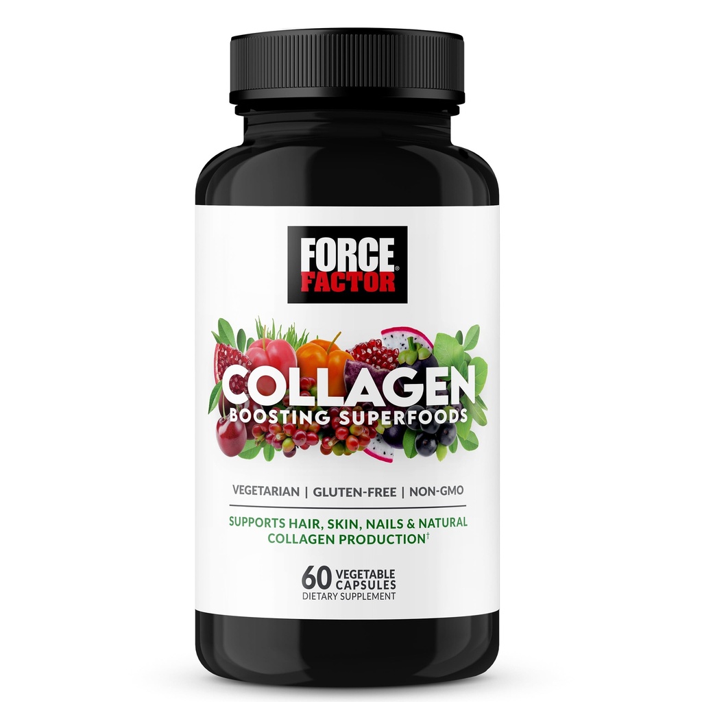 强因子Collagen促进超级食品, Vegan Collagen 助因子加Hyaluronic Acid, Biotin, Bamboo, 氨基酸和维生素用于头发、皮肤和钉子、加强剂和皮肤补充剂, 60 Capsules