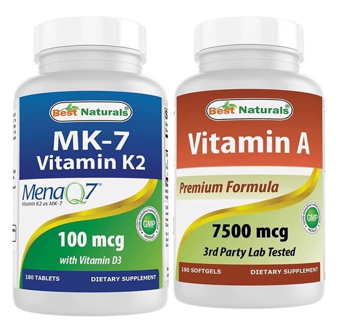 Best Naturals Vitamin K2(MK7) 配有 D3 & Vitamin A 25000 IU