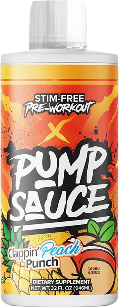 冲洗酱汁预选赛 - 32 oz, Clappin Peach Punch, 无咖啡因, 全谱液体, Gluten Free, Vegan, 零糖