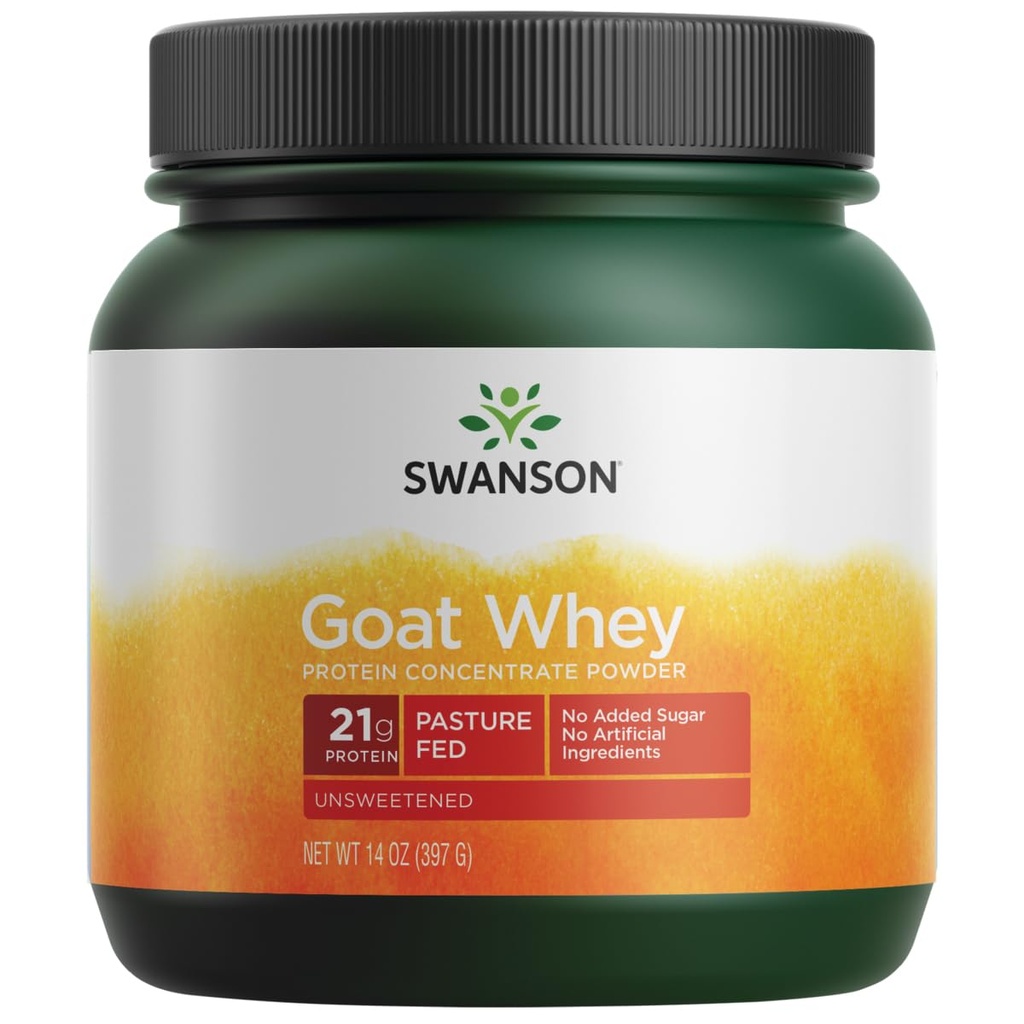 Swanson Goat Whey 蛋白质集中14 Ounce(397克) Pwdr
