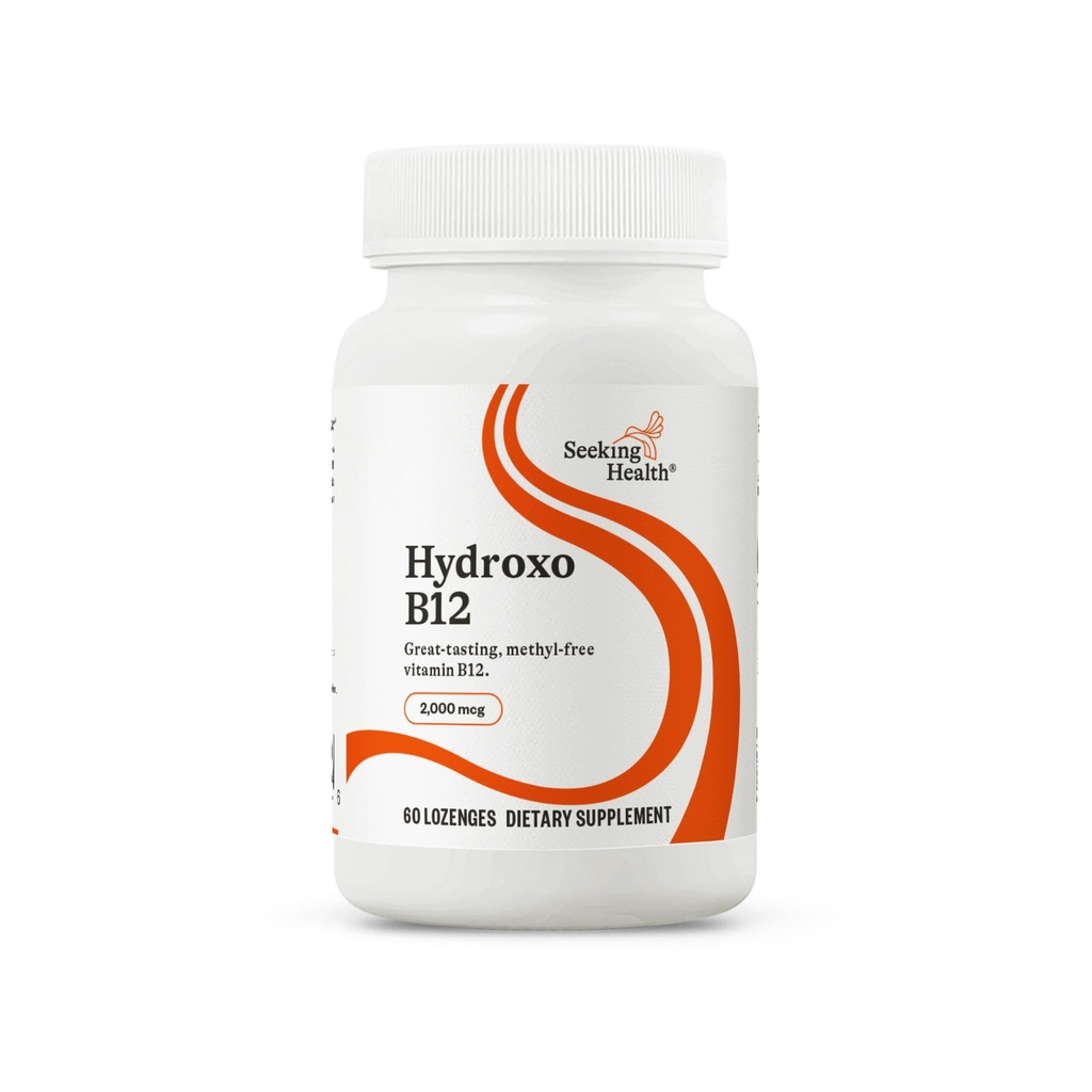 寻求健康Hydroxo B12 - 维生素B对能源支持的补充 - 与Folate一起支持甲基化和Homocysteine水平的补充 - 2000 mcg, 60 Lozenges
