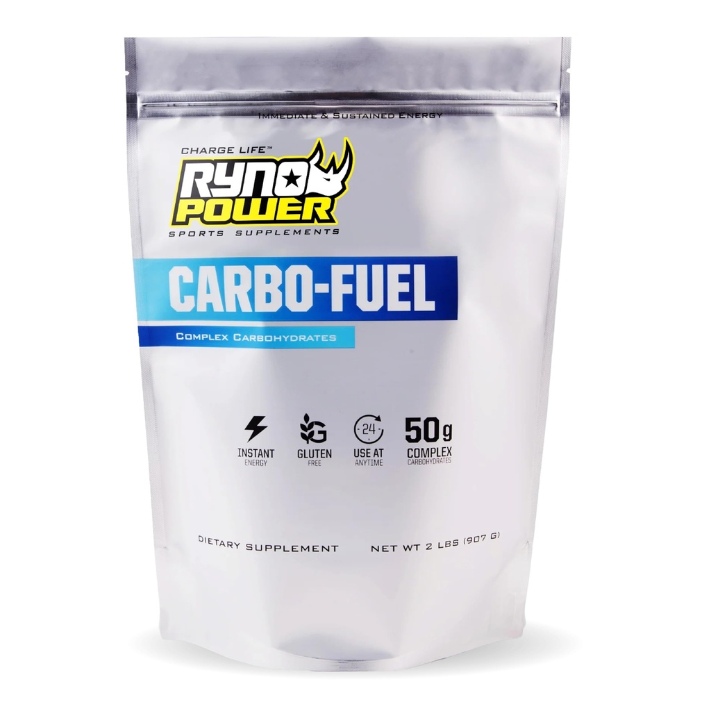 Ryno Power Carbo-Fuel 兴奋剂免费饮料 Mix 2lb(20 services) - 全自然纯碳水合物粉剂用于运动性能 - Vegan和Gluten Free