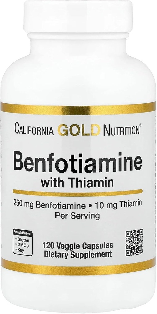 加利福尼亚州金营养 带Thiamine的Benfotiamine,250 毫克,120 Veggie Capsules