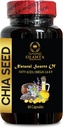 CHIA种子 - 消化纤维 有机基亚种子 油囊 植物基 Omega 3 6 9 增产,Non-GMO,Gluten Free, Keto Diet - 1 瓶 60 软胶