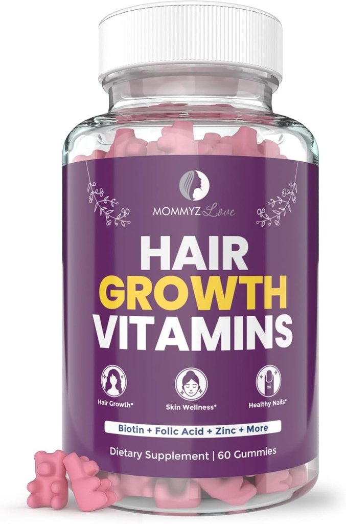 Momyaz Love Biotin Gummys 5000mcg for hair growth and Radiant Skin 在后半衰期恢复和调整期 - 后半衰期维生素加福拉特