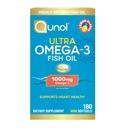 Qunol鱼油 Omega 3 迷你软胶,1000mg Omega 3 EPA + DHA,超纯补充,心脏健康支持,Lemon Flavor,易吞迷你,3个月供应,180个计数