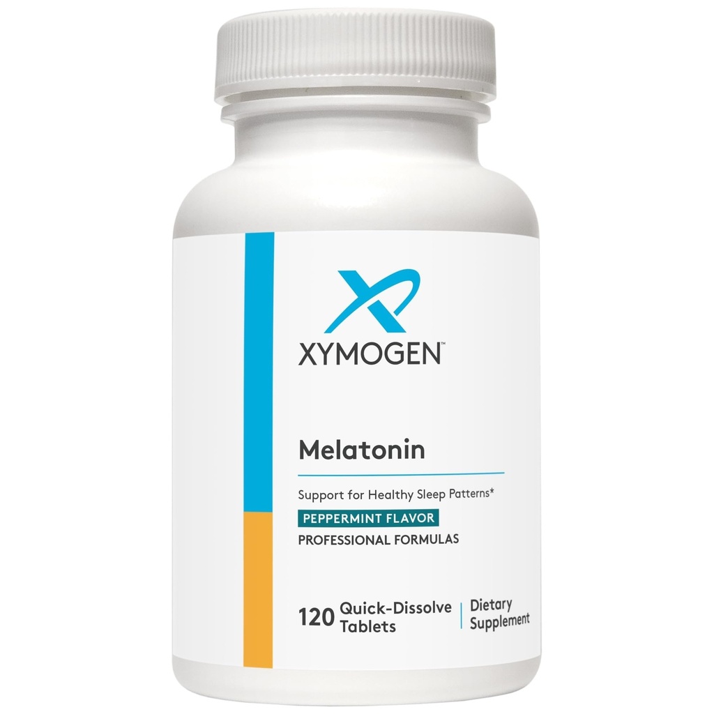 XYMOGEN Melatonin - Peppermint Lozenges - 3mg Melatonin 夜间补充剂,抗氧化剂+免疫支持(120个快速溶解片)