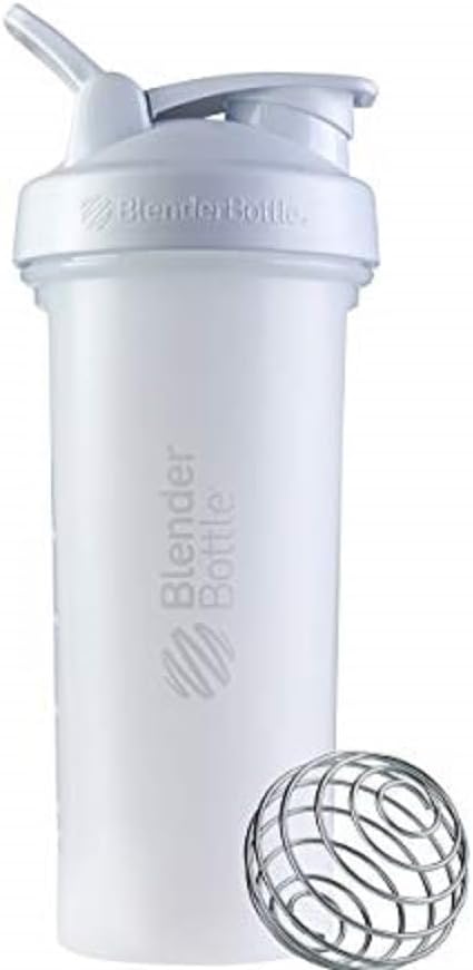 BlenderBottle Classic V2 摇摆瓶 完美地用于蛋白质摇摆和预演,28-Ounce,白色