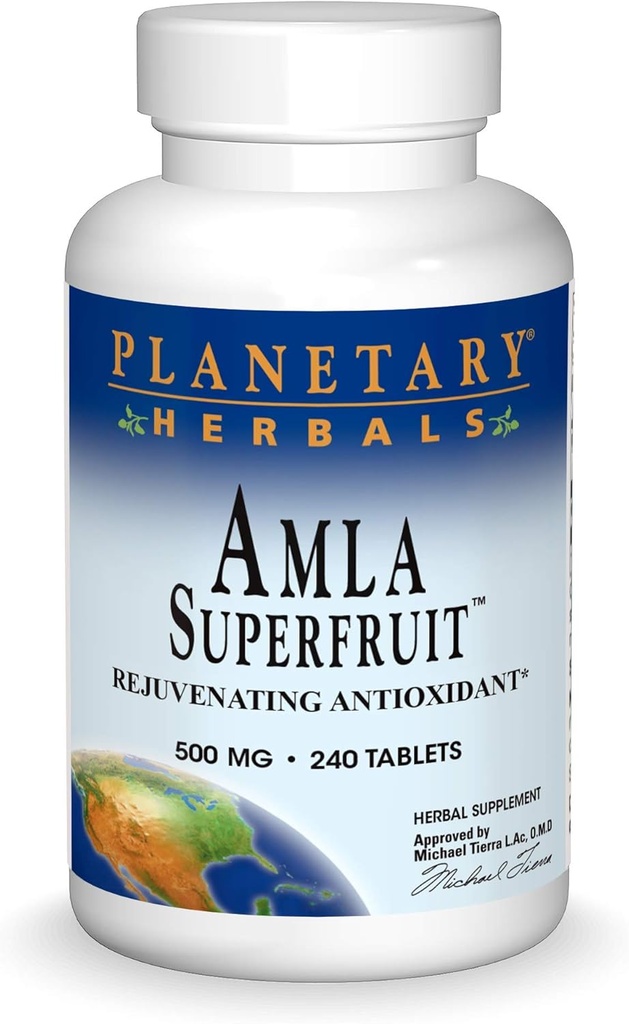 Planetary HERBALS Amla 超级水果再生抗氧化剂补充剂 240 计数