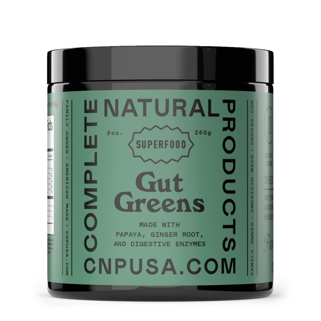 Gut Greens 超级食品粉末公式补编 - 神奇的原始消化酶补编 Grass Mix, 9oz, 30 services