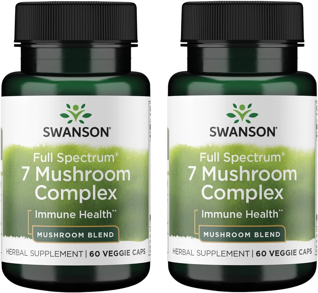 Swanson 全谱 7 蘑菇综合体 60 Veg Caps(2 Pack)