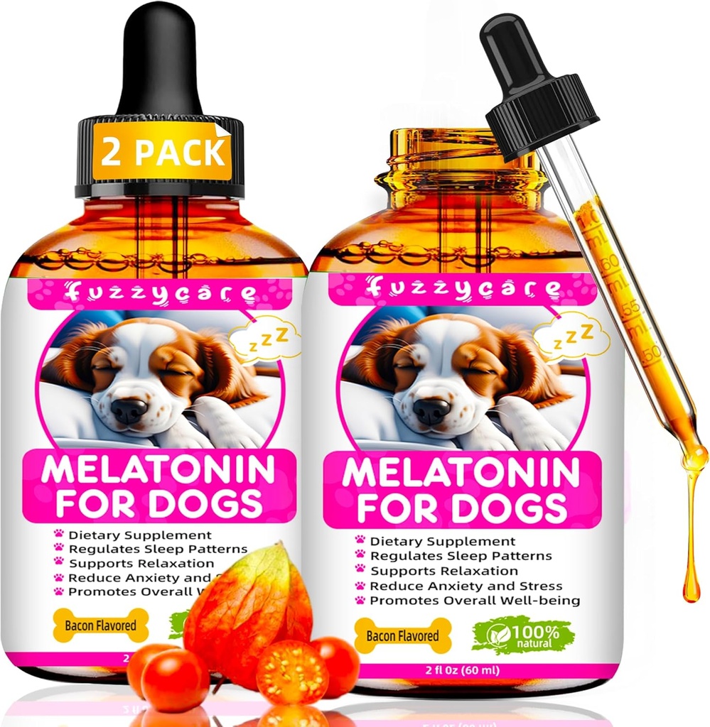 2 Pack Melatonin for Dogs, Anxiety Relief Dog Melatonin, 静静的瞬间为Dogs Melatonin提供安抚援助给狗和猫, 狗睡眠援助, 促进放松和深睡以及整体福祉