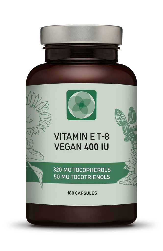 维生素E - 全部 8 托科费洛尔 + Tocotrienols 400 IU Vegan - Alpha Tocopherol/ Tocotrienol + Beta Tocopherol/ Tocotrienol + Gamma Tocopherol/ Tocotrienol + Delta Tocopherol/ Tocotrienol (180) 维加宁 维加宁 维加宁 维加宁 维加宁 维加宁