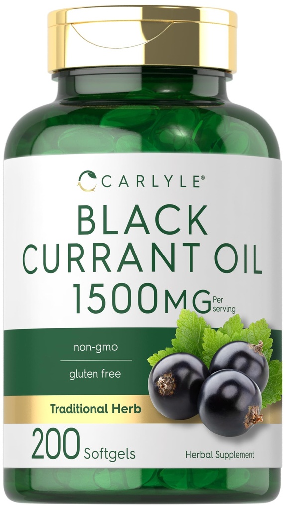 卡莱尔黑弯油软胶 | 1500mg | 200 Counter | Non-GMO 和 Gluten 自由公式 | 黑弯油种子