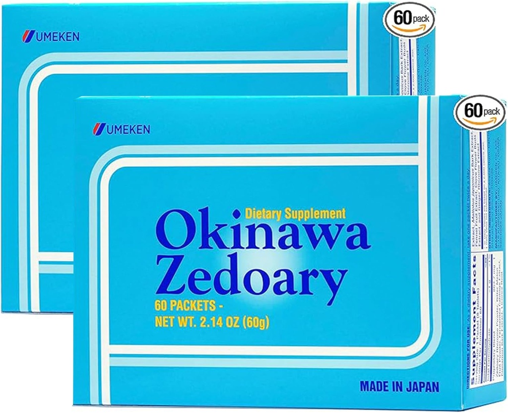 Umeken Okinawa Zedoary Purple and White Turmeric with Fermented Cabbage Extract, Gut Health Supplements for Women and Men, Zedoary Root, Turmeric Supplement, 60 Count, Pack of 2