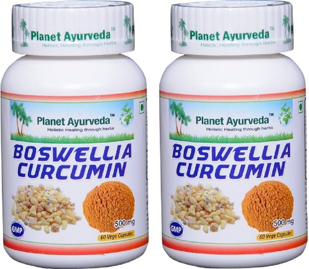 Ayurveda Boswellia Curcumin星球,500mg Veg Capsules - 2瓶
