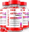 NutraRize( 3 Supra Keto ACV Gummys 重量损失包, Premium Keto+ACV) Gummys,全自然苹果苹果苹果苹果苹果酒Vinegar Gummy,高级公式,官方补编评论(180 Gummys).