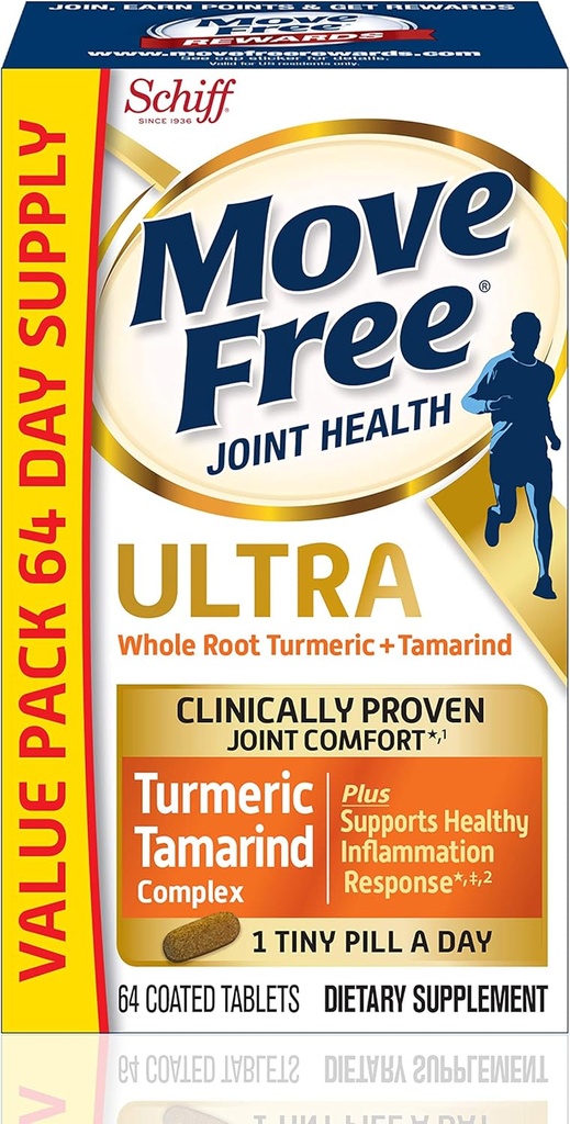移动 Free Ultra Turmeric Curcumin & Tamarind 联合支持补编 - 支持健康炎症和临床证明的联合安慰 在1个小药丸中,64块(64份)*
