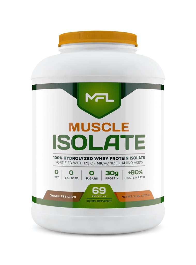 MFL 100% 隔离蛋白l 30g 蛋白l 12g 氨基酸l Keto 友好l 低碳l 5 lbs. (焦炭岩浆)