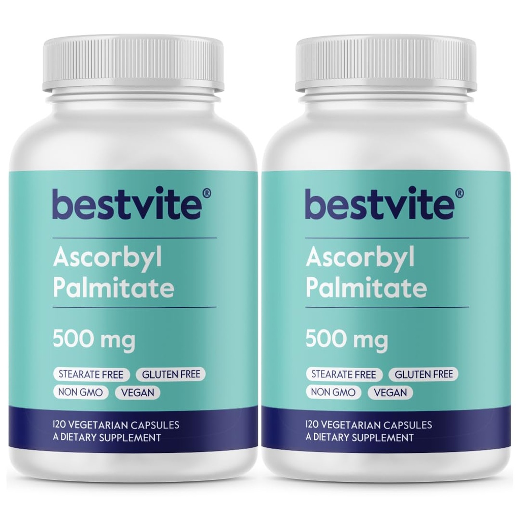 BestVITE Ascorbyl Palmitate 500mg(240个植物卡普勒斯)(2-Pack) - 无 Stearates - 无填充器 - 无流动代理