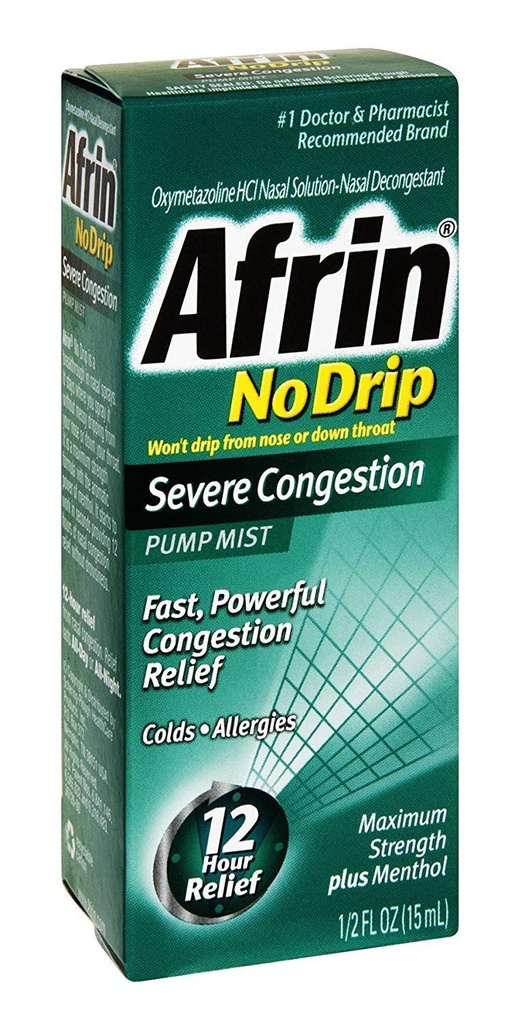 Afrin No Drip 重度摄入泵雾15毫升(6包)