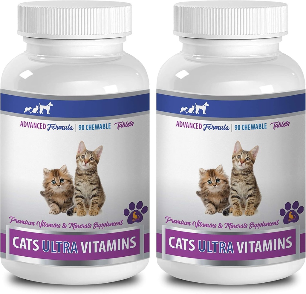 对猫的良性治疗 - 对猫的超维生素 - 健康矿物和维生素配方 - Chews - Calcium for Cats - 2 bottles (180 treats)