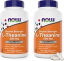 Nows食品 L-Theanine, 双强200 mg per Cap - 180 Veg Capsules (Pack of 2) (360 总封顶) - 加固100 mg Inositol - 蔬菜, Non-GMO - Ltheanine 200mg 补充品