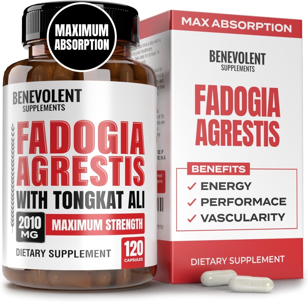 Fadogia Agrestis [最高纯度]1500mg + BioPerine + 与Tongkat Ali 的高度吸收补充 - 增加 Stamina, 精益肌肉生长和复苏, 靴子驱动 3 测试 120 盖