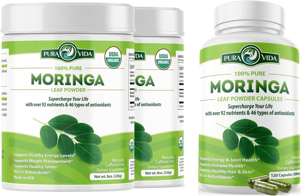 PURA VIDA MORINGA 粉末 8 oz. (Pack of 2) 卡普苏莱斯(120 计数)