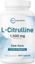 L Citrulline 1,500mg Per Serving, 360 Capsules | Extra Strength Citrulline in Free Form | Amino Acid + Nitric Oxide Booster | Energy, Muscle Recovery, & Heart Support Supplement | Non-GMO