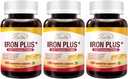 Lovita Iron 18 mg, 6 in 1 Iron Supplement for Women, 配有维生素C, 东奎和B12, Vegan Vitamin 支持无便秘的红血细胞生产, 120 Capsules (Pack of 3)